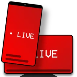 A computer and phone showing a livestream